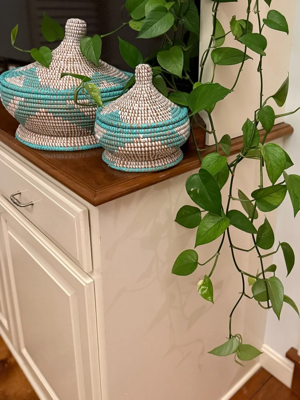 Anthropologie Urban Outfitter Boho Eclectic Handwoven Cottagecore Wishing Basket